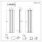 Milano Alpha - Black Flat Panel Vertical Designer Radiator - 1780mm x 350mm (Double Panel)