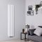 Milano Aruba Flow - White Vertical Middle Connection Designer Radiator - 1780mm x 354mm (Double Panel)