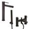 Milano Otto - Modern High Rise Basin Mixer and Bath Shower Mixer Tap Set - Choice of Finish