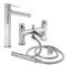 Milano Otto - Modern High Rise Basin Mixer and Bath Shower Mixer Tap Set - Choice of Finish