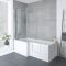 Milano Merso - 1700mm x 850mm Easy Access Walk-In L-Shaped Shower Bath with Screen - Left and Right Hand Options