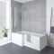 Milano Merso - 1700mm x 850mm Easy Access Walk-In L-Shaped Shower Bath with Screen - Left and Right Hand Options