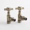 Milano - Traditional Pipe and Angled Radiator Valve Set - Dark Brushed Brass