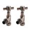 Milano - Traditional Pipe and Angled Radiator Valve Set - Brushed Bronze