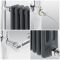 Milano Elizabeth - Anthracite and Chrome Traditional Electric Heated Towel Rail - 930mm x 790mm (With Overhanging Rail)