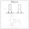 Milano - Modern Square Angled Radiator Valve and Pipe Set - Black