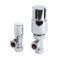 Milano - Modern Thermostatic Angled Radiator Valve and Pipe Set - Chrome