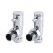 Milano - Minimalist Angled Radiator Valve and Pipe Set - Chrome