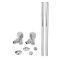 Milano - Square Designer Angled Radiator Valve and Pipe Set - Chrome