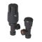 Milano - Modern Black Thermostatic Angled Radiator Valve and Pipe Set