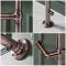 Milano Derwent - Traditional Minimalist Brushed Bronze Electric Heated Towel Rail - 966mm x 673mm