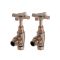 Milano - Traditional Angled Radiator Valve and Pipe Set - Brushed Bronze
