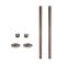 Milano - Traditional Angled Radiator Valve and Pipe Set - Brushed Bronze