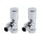 Milano - Modern Angled Radiator Valve and Pipe Set - Chrome