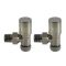 Milano - Dark Brushed Brass Modern Angled Radiator Valves