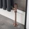 Milano - Modern Pipe and Angled Radiator Valve Set - Brushed Bronze
