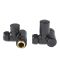 Milano - Black Manual Dual Fuel Corner Radiator Valves