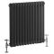 Milano Windsor - Anthracite Horizontal Traditional Column Radiator - (Double Column) - Choice of Size