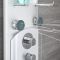 Milano Baya - Modern Exposed Thermostatic Aluminium Shower Tower Panel with Large Shower Head, Hand Shower and Body Jets - Chrome