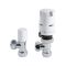 Milano - White Thermostatic Angled Radiator Valves (Pair)