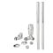 Milano - Modern Thermostatic Corner Radiator Valve and Pipe Set - Chrome