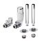 Milano - Thermostatic Corner Radiator Valve and Pipe Sleeve Set - Choice of Finish