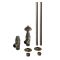 Milano Windsor - Antique Style Thermostatic Angled Radiator Valve and Pipe Set - Bronze