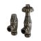 Milano Windsor - Antique Style Thermostatic Angled Radiator Valve and Pipe Set - Bronze
