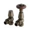 Milano Windsor - Traditional Thermostatic Angled Radiator Valve and Pipe Set - Brass