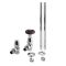 Milano Windsor - Traditional Thermostatic Angled Radiator Valve and Pipe Set - Chrome