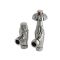 Milano Windsor - Antique Style Thermostatic Angled Radiator Valve and Pipe Set - Satin Nickel