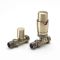 Milano - Modern Thermostatic Straight Radiator Valve and Pipe Set - Brushed Gold