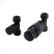Milano - Modern Black Thermostatic Straight Radiator Valve and Lockshield