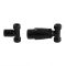 Milano - Modern Black Thermostatic Straight Radiator Valve and Lockshield