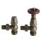 Milano Windsor - Brass Traditional Thermostatic Angled Radiator Valves (Pair)