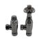 Milano Windsor - Black Nickel Thermostatic Antique Style Angled Radiator Valves (Pair)