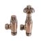 Milano Windsor - Antique Copper Thermostatic Antique Style Angled Radiator Valves (Pair)