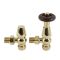 Milano Windsor - Polished Brass Traditional Thermostatic Angled Radiator Valves (Pair)