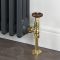 Milano Windsor - Polished Brass Traditional Thermostatic Angled Radiator Valves (Pair)