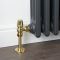 Milano Windsor - Polished Brass Traditional Thermostatic Angled Radiator Valves (Pair)