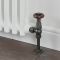 Milano Windsor - Pewter Traditional Thermostatic Angled Radiator Valves (Pair)