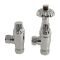 Milano Windsor - Antique Style Satin Polished Thermostatic Angled Radiator Valves (Pair)