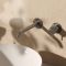 Crosswater 3ONE6 - Wall Mounted 2 Hole Basin Mixer Tap with Knurled Handle - Choice of Finish