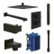 Villeroy & Boch Universal - Thermostatic Shower System with 250mm Square  Shower Head and Hand Shower (2 Outlet)  - Matt Black