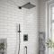 Villeroy & Boch Universal - Thermostatic Shower System with 250mm Square  Shower Head and Hand Shower (2 Outlet)  - Matt Black