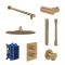Villeroy & Boch Universal - Thermostatic Shower System with 250mm Round Shower Head and Hand Shower (2 Outlet)  - Brushed Gold