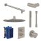 Villeroy & Boch Universal - Thermostatic Shower System with 250mm Round Shower Head and Hand Shower (2 Outlet)  - Brushed Nickel Matt