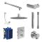 Villeroy & Boch Universal - Thermostatic Shower Bath System with 200mm Round Shower Head, Overflow Bath Filler and Hand Shower (3 Outlet)- Chrome