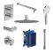Villeroy & Boch Universal - Thermostatic Shower System with 200mm Round Shower Head and Hand Shower (2 Outlet)  - Chrome