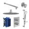 Villeroy & Boch Universal - Thermostatic Shower System with 200mm Round Shower Head and Riser Rail with Hand Shower (2 Outlet) - Chrome